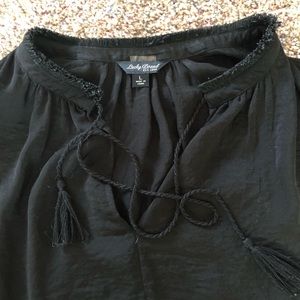 Lucky brand size large black long sleeved blouse